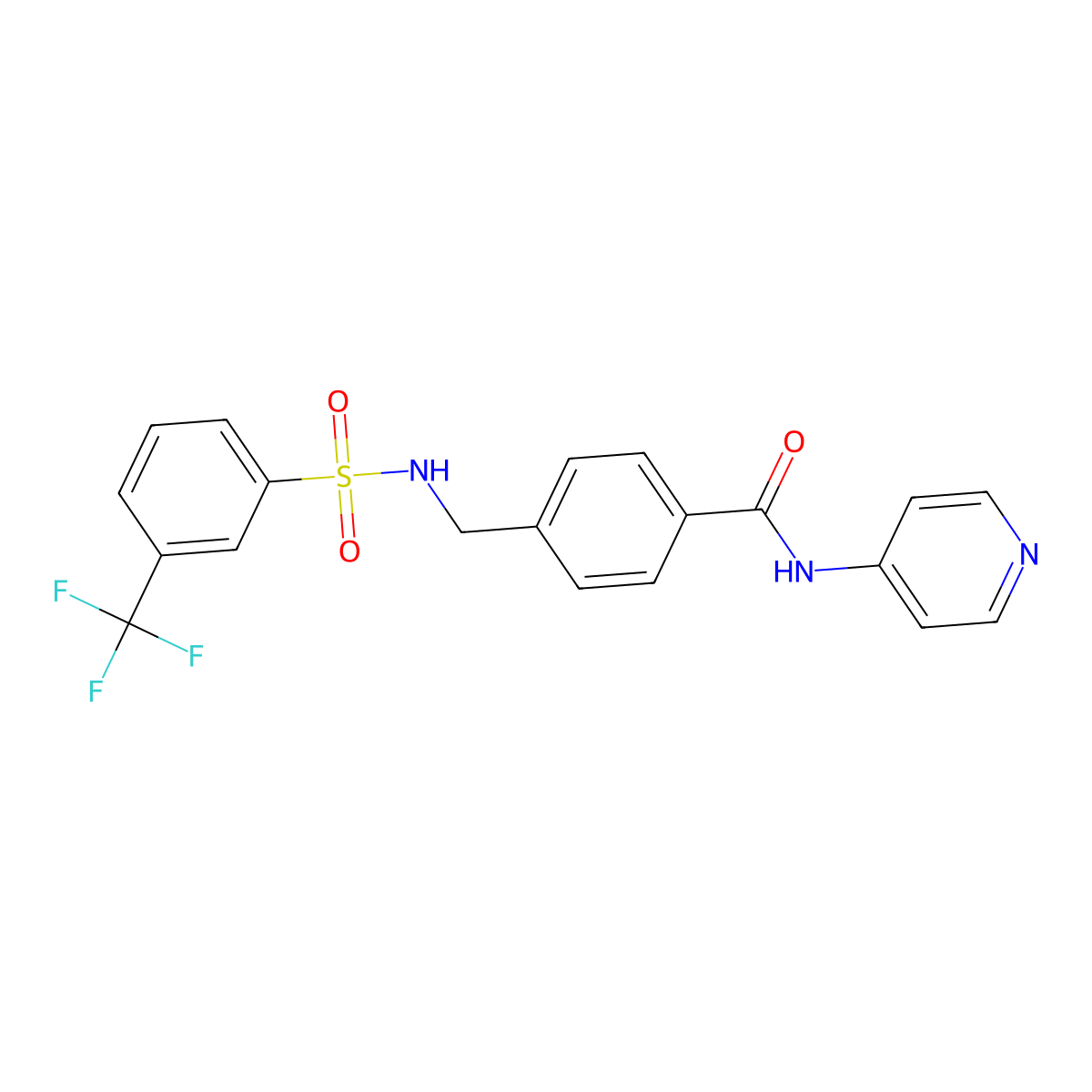 N-pyridin-4-yl-4-[[[3-(trifluoromethyl)phenyl]sulfonylamino]methyl]benzamide molecular structure, CAS 690245-34-2