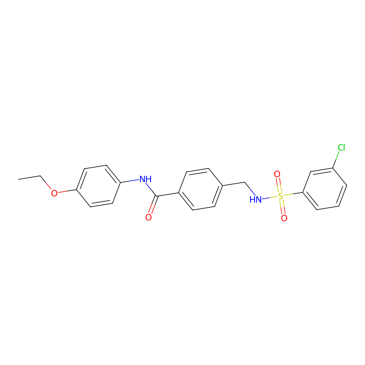 4-[[(3-chlorophenyl)sulfonylamino]methyl]-N-(4-ethoxyphenyl)benzamide molecular structure, CAS 690245-37-5