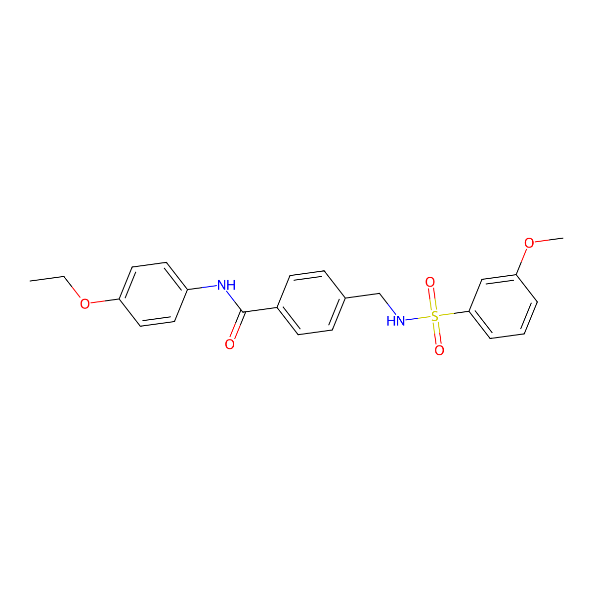 N-(4-ethoxyphenyl)-4-[[(3-methoxyphenyl)sulfonylamino]methyl]benzamide molecular structure, CAS 690245-53-5