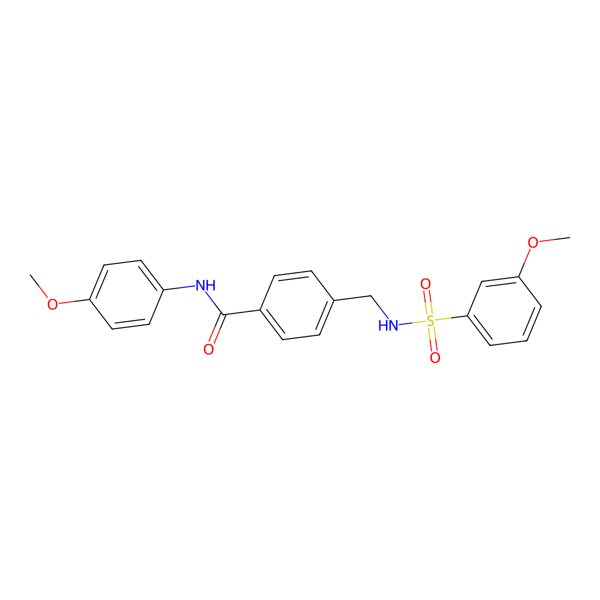 N-(4-methoxyphenyl)-4-({[(3-methoxyphenyl)sulfonyl]amino}methyl)benzamide molecular structure, CAS 690245-54-6