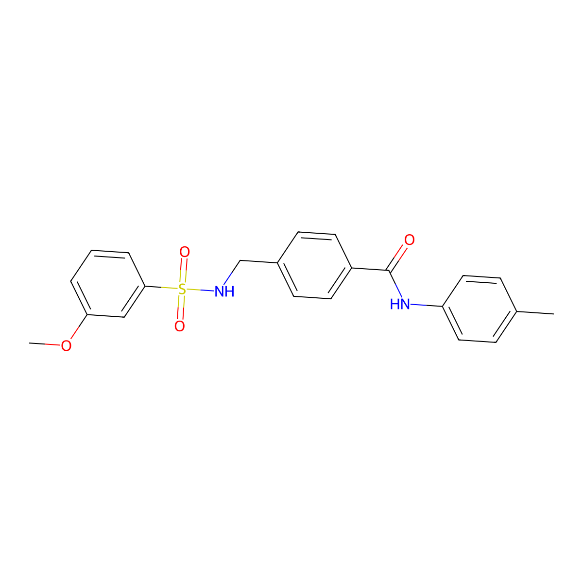 4-({[(3-methoxyphenyl)sulfonyl]amino}methyl)-N-(4-methylphenyl)benzamide molecular structure, CAS 690245-55-7