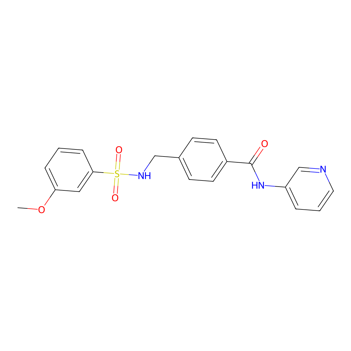4-[[(3-methoxyphenyl)sulfonylamino]methyl]-N-pyridin-3-ylbenzamide molecular structure, CAS 690245-65-9