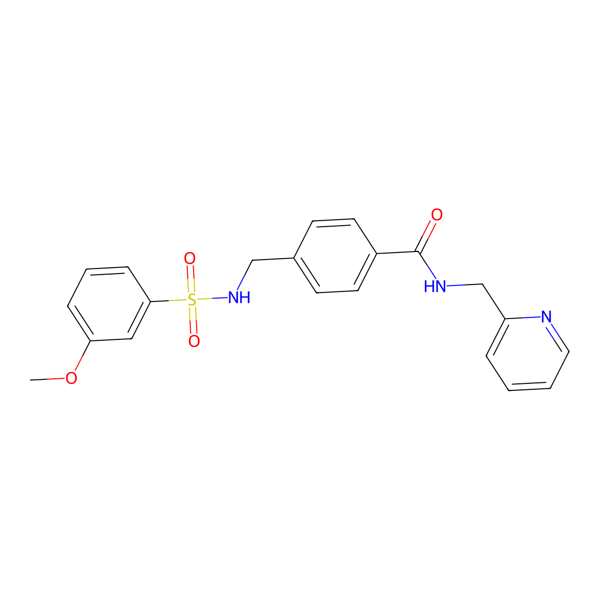 4-[[(3-methoxyphenyl)sulfonylamino]methyl]-N-(pyridin-2-ylmethyl)benzamide molecular structure, CAS 690245-66-0
