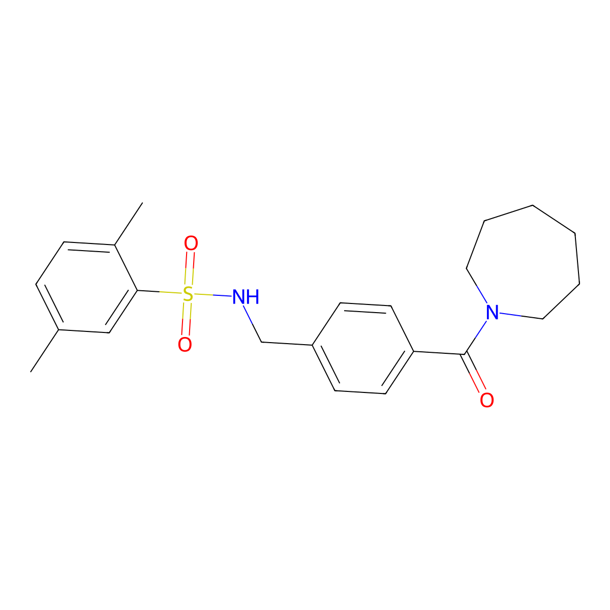 N-[4-(1-azepanylcarbonyl)benzyl]-2,5-dimethylbenzenesulfonamide molecular structure, CAS 690245-69-3