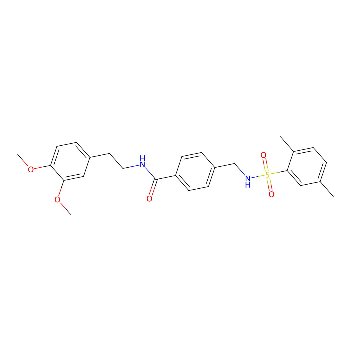 N-[2-(3,4-dimethoxyphenyl)ethyl]-4-({[(2,5-dimethylphenyl)sulfonyl]amino}methyl)benzamide molecular structure, CAS 690245-77-3