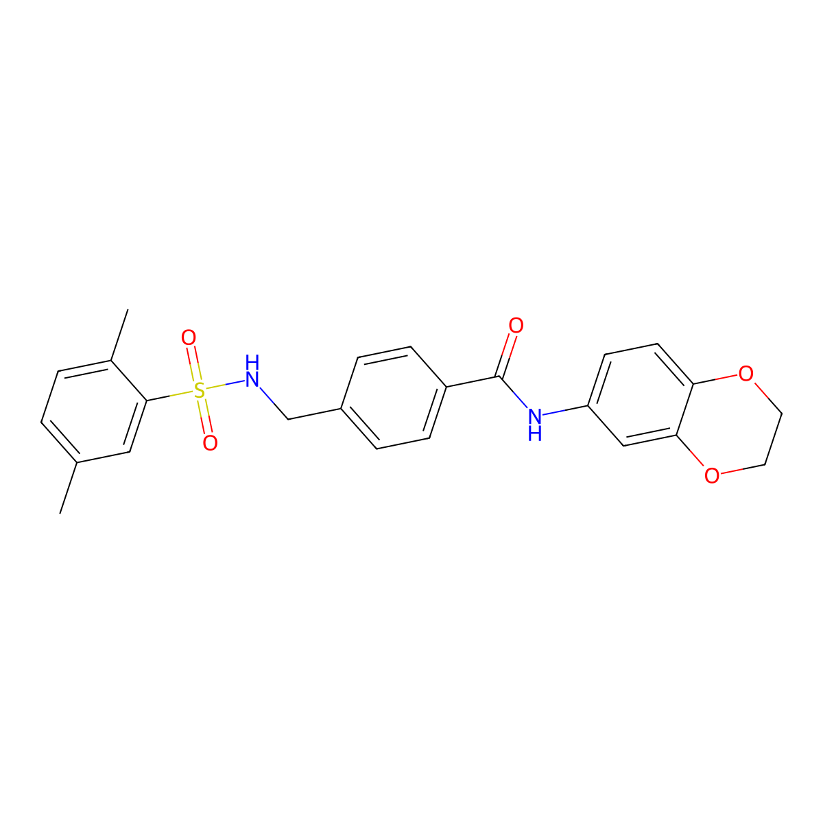 N-(2,3-dihydro-1,4-benzodioxin-6-yl)-4-({[(2,5-dimethylphenyl)sulfonyl]amino}methyl)benzamide molecular structure, CAS 690245-80-8