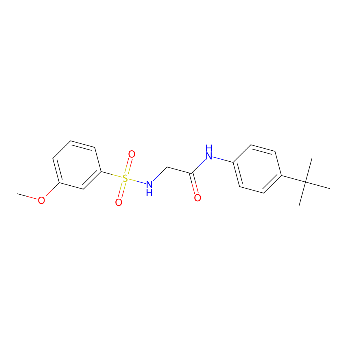 N-(4-tert-butylphenyl)-2-(3-methoxybenzenesulfonamido)acetamide molecular structure, CAS 690245-94-4