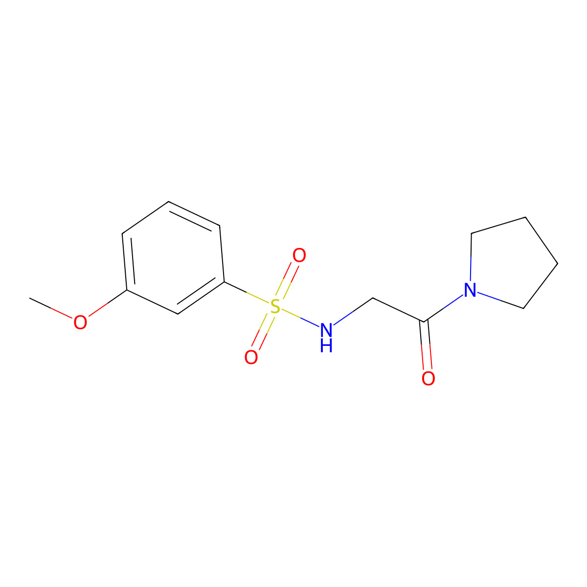 3-methoxy-N-[2-oxo-2-(1-pyrrolidinyl)ethyl]benzenesulfonamide molecular structure, CAS 690245-96-6