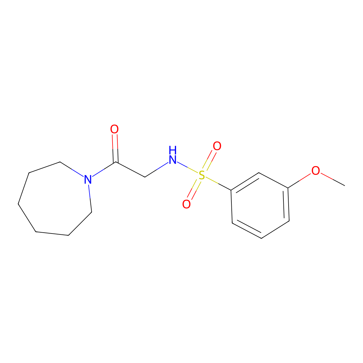N-[2-(1-azepanyl)-2-oxoethyl]-3-methoxybenzenesulfonamide molecular structure, CAS 690245-97-7