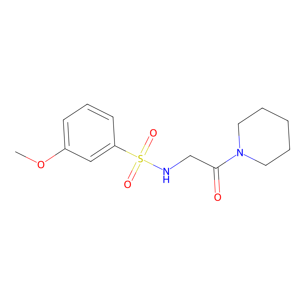 3-methoxy-N-(2-oxo-2-piperidin-1-ylethyl)benzenesulfonamide molecular structure, CAS 690245-98-8