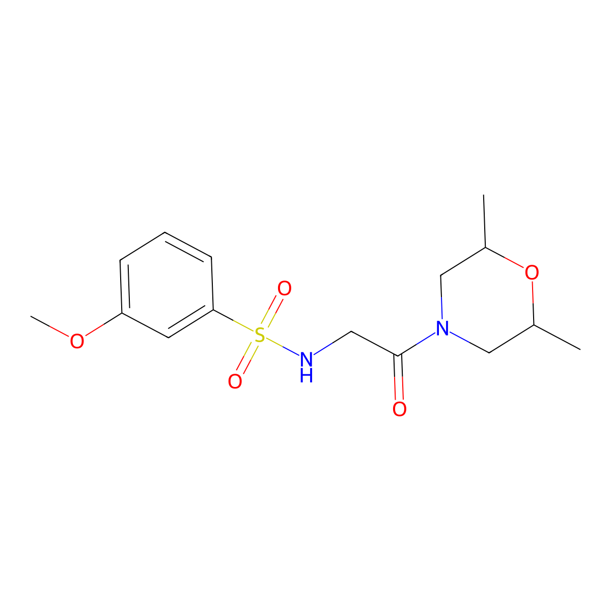N-[2-(2,6-dimethyl-4-morpholinyl)-2-oxoethyl]-3-methoxybenzenesulfonamide molecular structure, CAS 690246-01-6