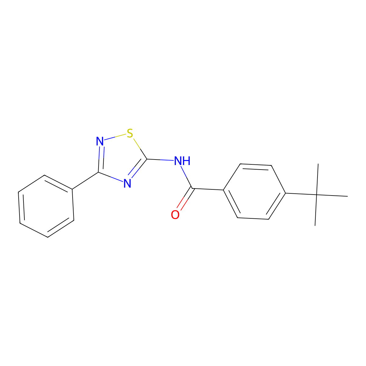 4-tert-butyl-N-(3-phenyl-1,2,4-thiadiazol-5-yl)benzamide molecular structure, CAS 690246-25-4