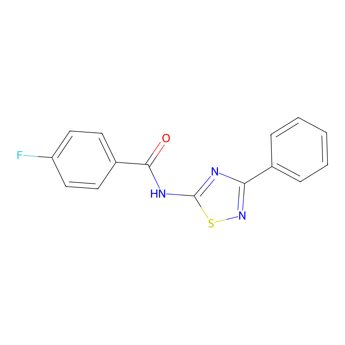 4-fluoro-N-(3-phenyl-1,2,4-thiadiazol-5-yl)benzamide molecular structure, CAS 690246-26-5