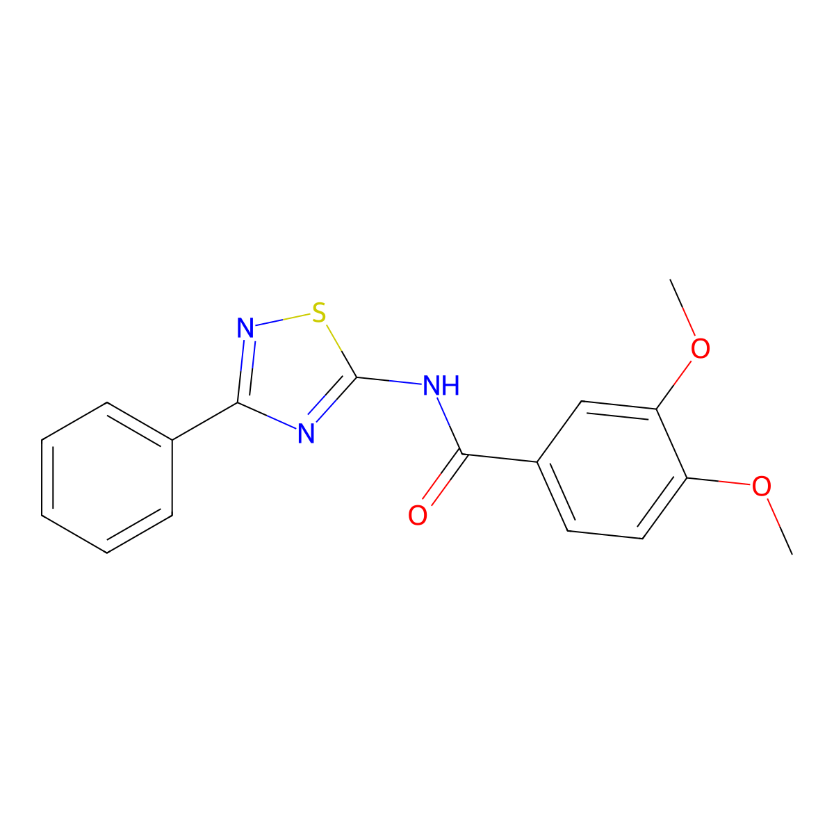 3,4-dimethoxy-N-(3-phenyl-1,2,4-thiadiazol-5-yl)benzamide molecular structure, CAS 690246-28-7