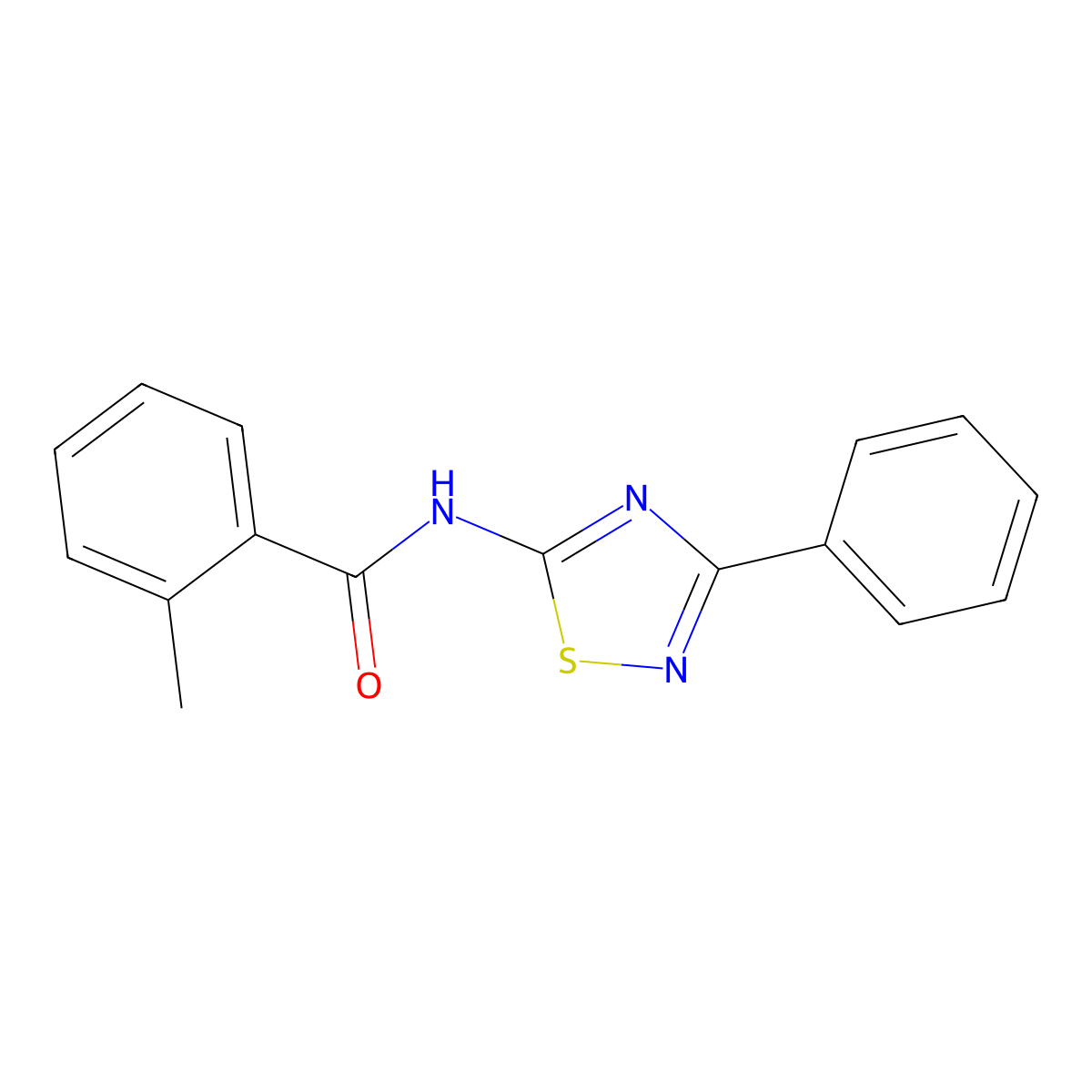 2-methyl-N-(3-phenyl-1,2,4-thiadiazol-5-yl)benzamide molecular structure, CAS 690246-29-8
