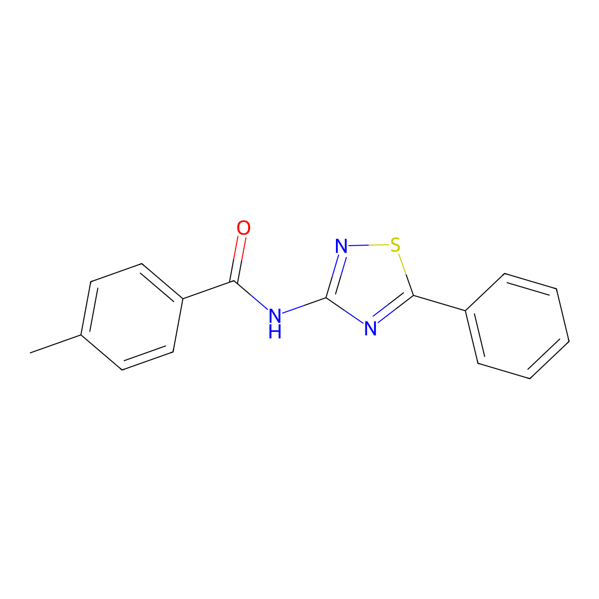 4-methyl-N-(5-phenyl-1,2,4-thiadiazol-3-yl)benzamide molecular structure, CAS 690246-33-4