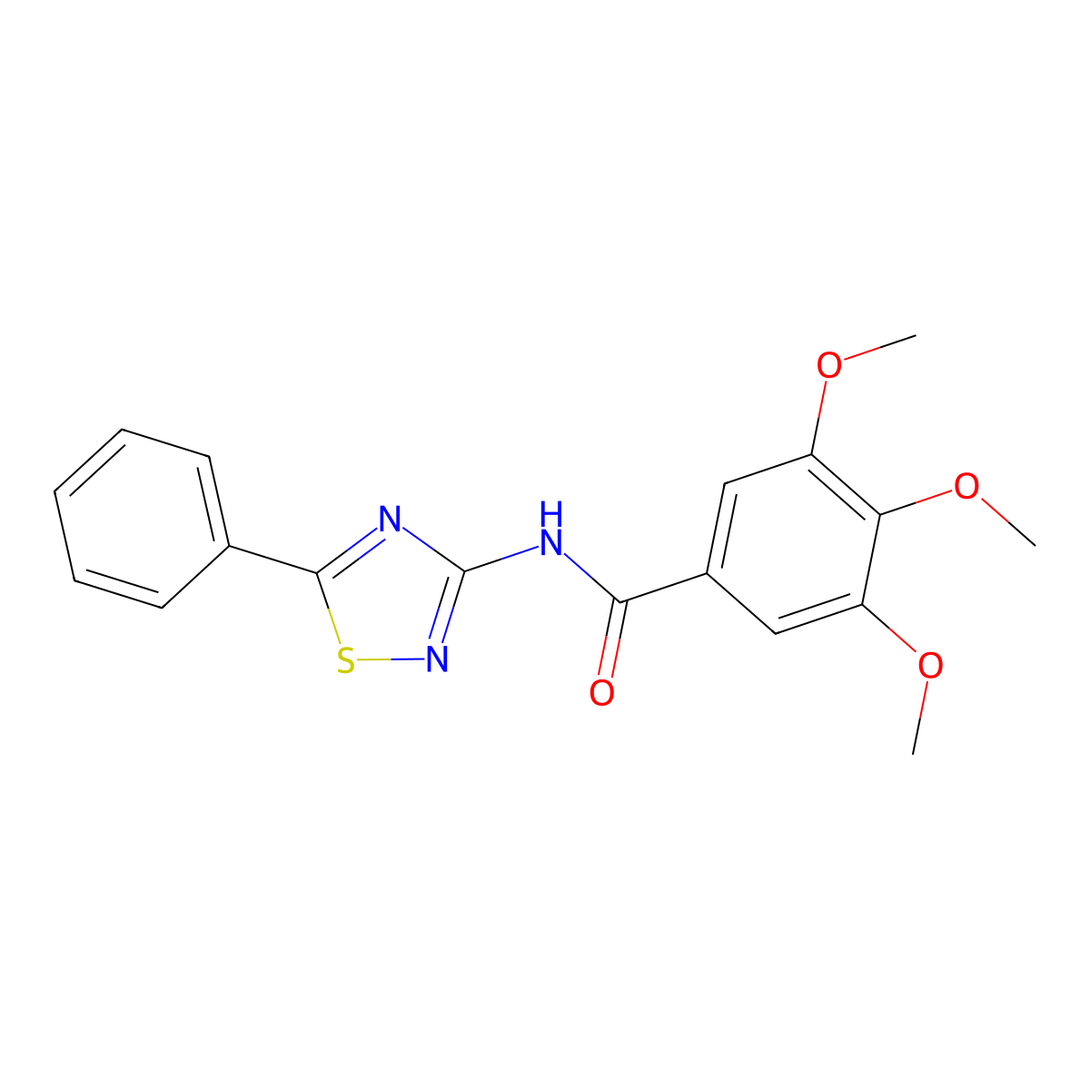 3,4,5-trimethoxy-N-(5-phenyl-1,2,4-thiadiazol-3-yl)benzamide molecular structure, CAS 690246-37-8