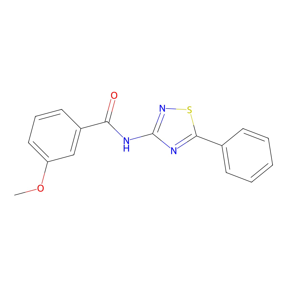 3-methoxy-N-(5-phenyl-1,2,4-thiadiazol-3-yl)benzamide molecular structure, CAS 690246-38-9