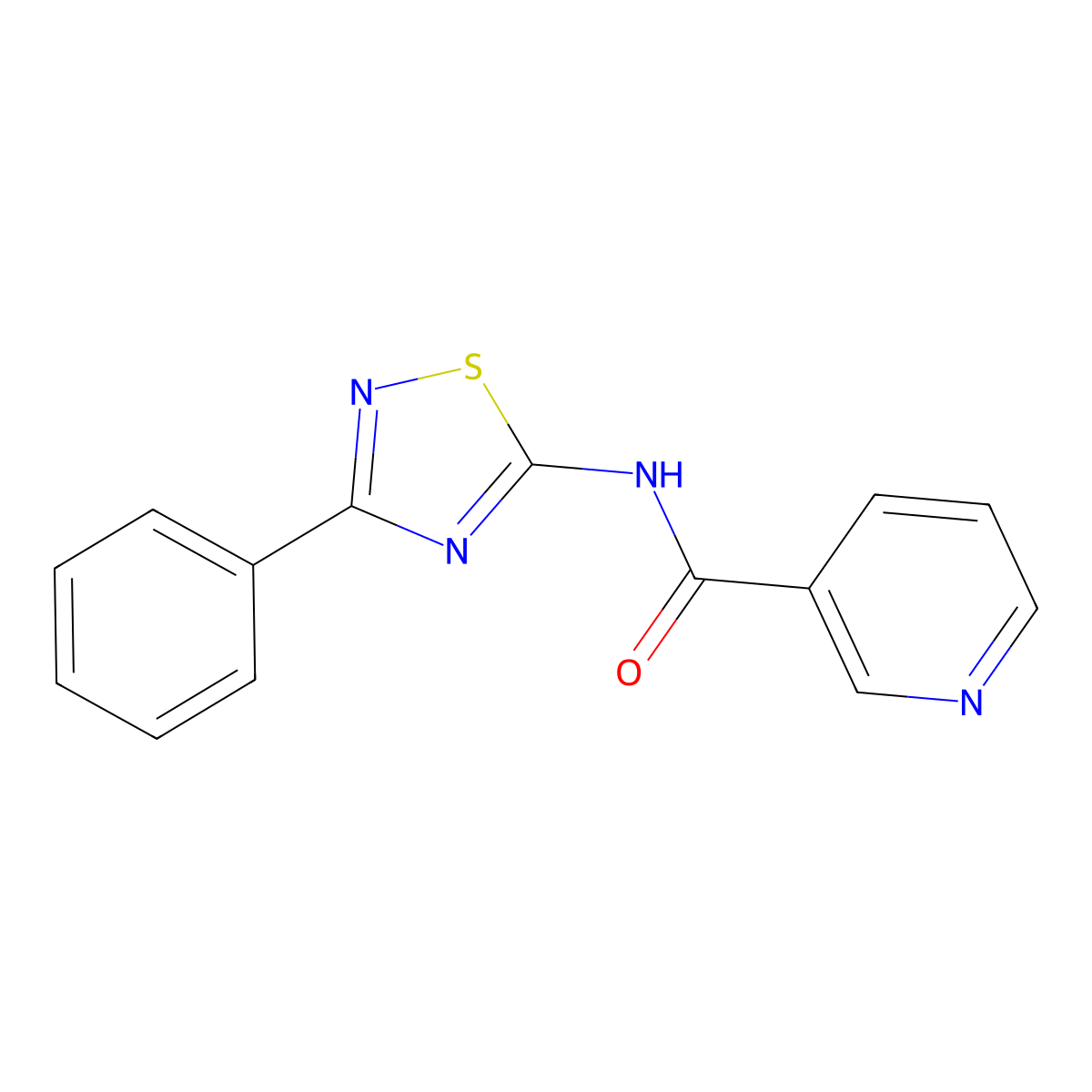 N-(3-phenyl-1,2,4-thiadiazol-5-yl)pyridine-3-carboxamide molecular structure, CAS 690246-40-3