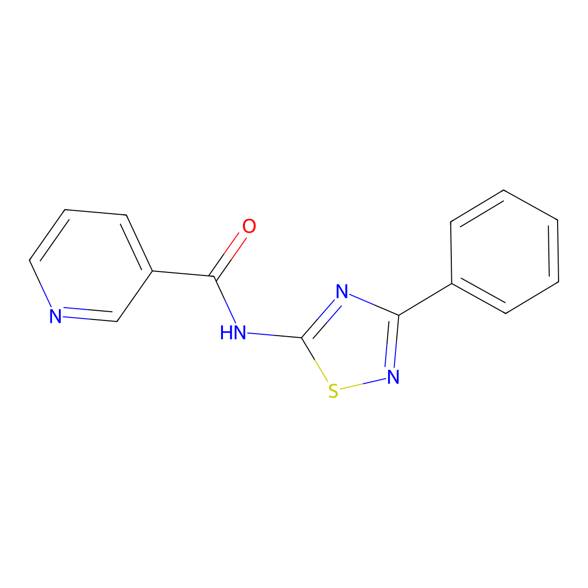 N-(3-phenyl-1,2,4-thiadiazol-5-yl)pyridine-3-carboxamide molecular structure, CAS 690246-40-3