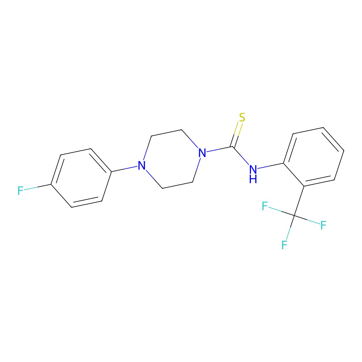 4-(4-fluorophenyl)-N-[2-(trifluoromethyl)phenyl]piperazine-1-carbothioamide molecular structure, CAS 690246-73-2