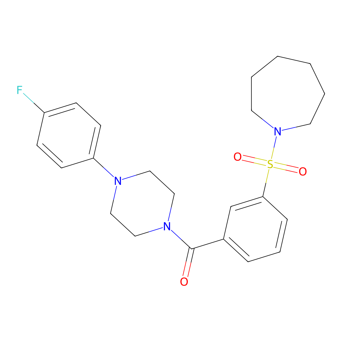 (3-(Azepan-1-ylsulfonyl)phenyl)(4-(4-fluorophenyl)piperazin-1-yl)methanone molecular structure, CAS 690246-74-3