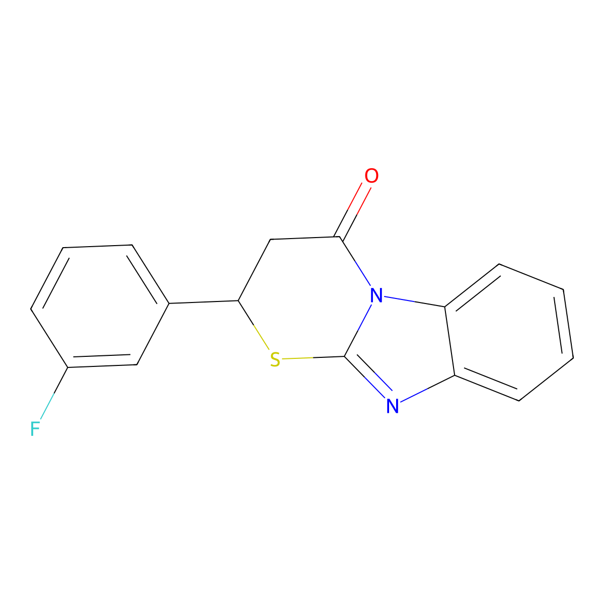 2-(3-Fluorophenyl)-2,3-dihydro-[1,3]thiazino[3,2-a]benzimidazol-4-one molecular structure, CAS 690247-15-5