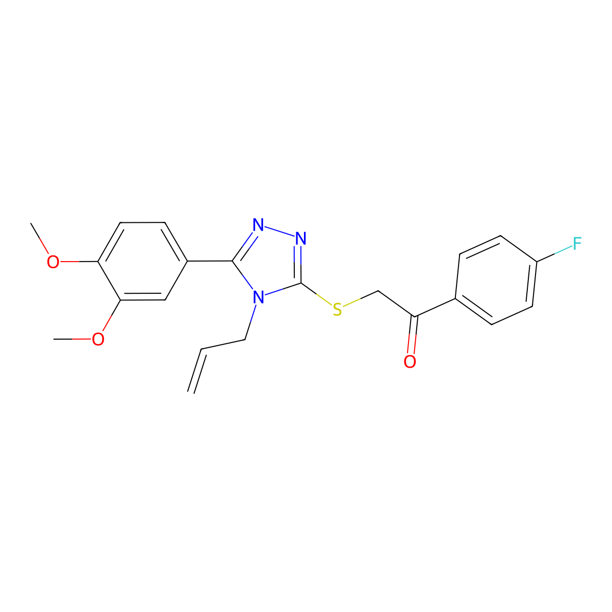 2-((4-allyl-5-(3,4-dimethoxyphenyl)-4H-1,2,4-triazol-3-yl)thio)-1-(4-fluorophenyl)ethanone molecular structure, CAS 690247-41-7