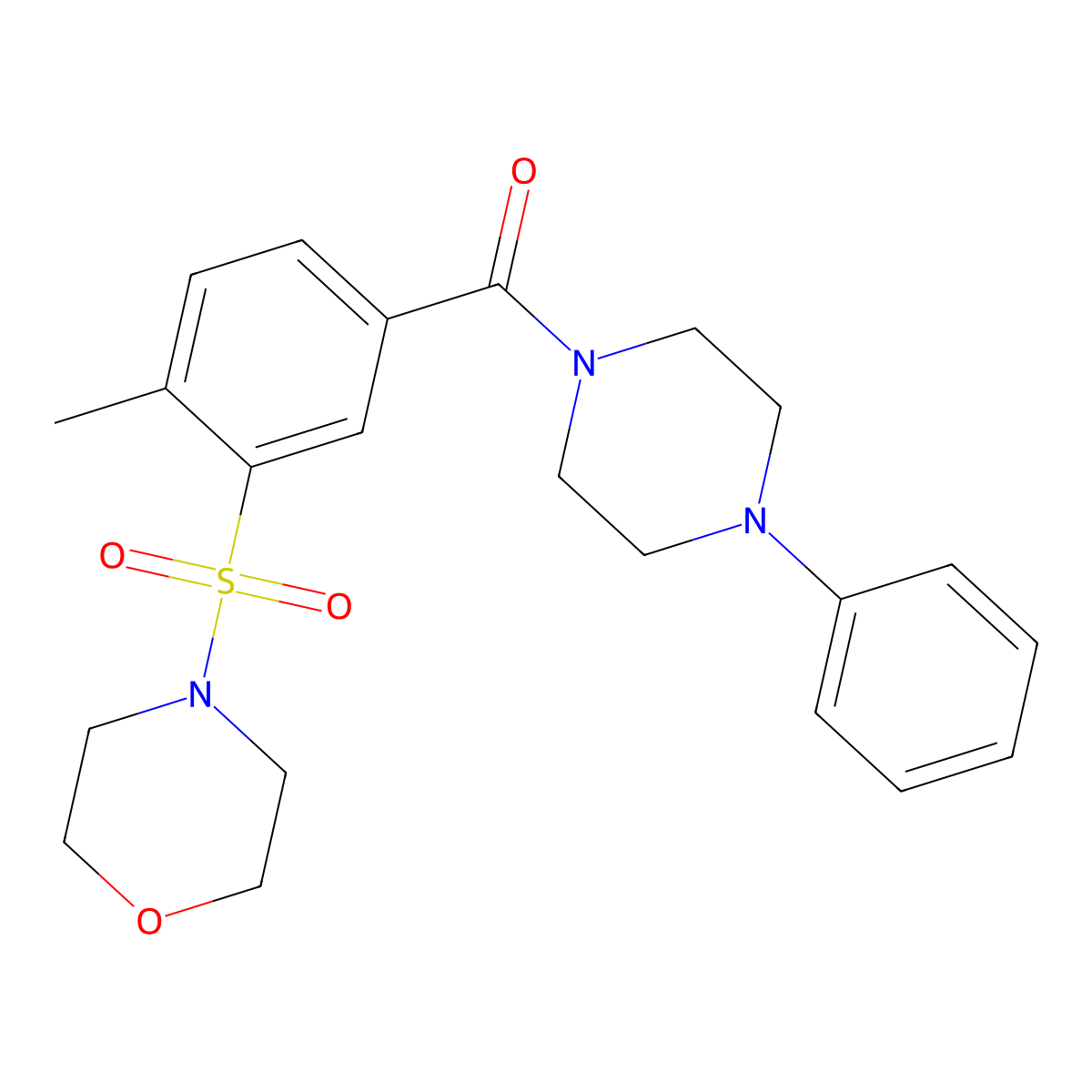 4-Methyl-3-(morpholin-4-ylsulfonyl)phenyl 4-phenylpiperazinyl ketone molecular structure, CAS 690247-60-0
