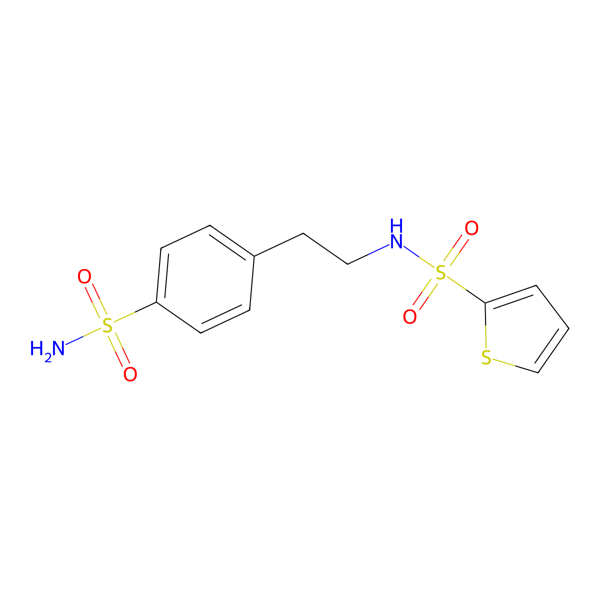 N-[2-(4-sulfamoylphenyl)ethyl]thiophene-2-sulfonamide molecular structure, CAS 690247-62-2