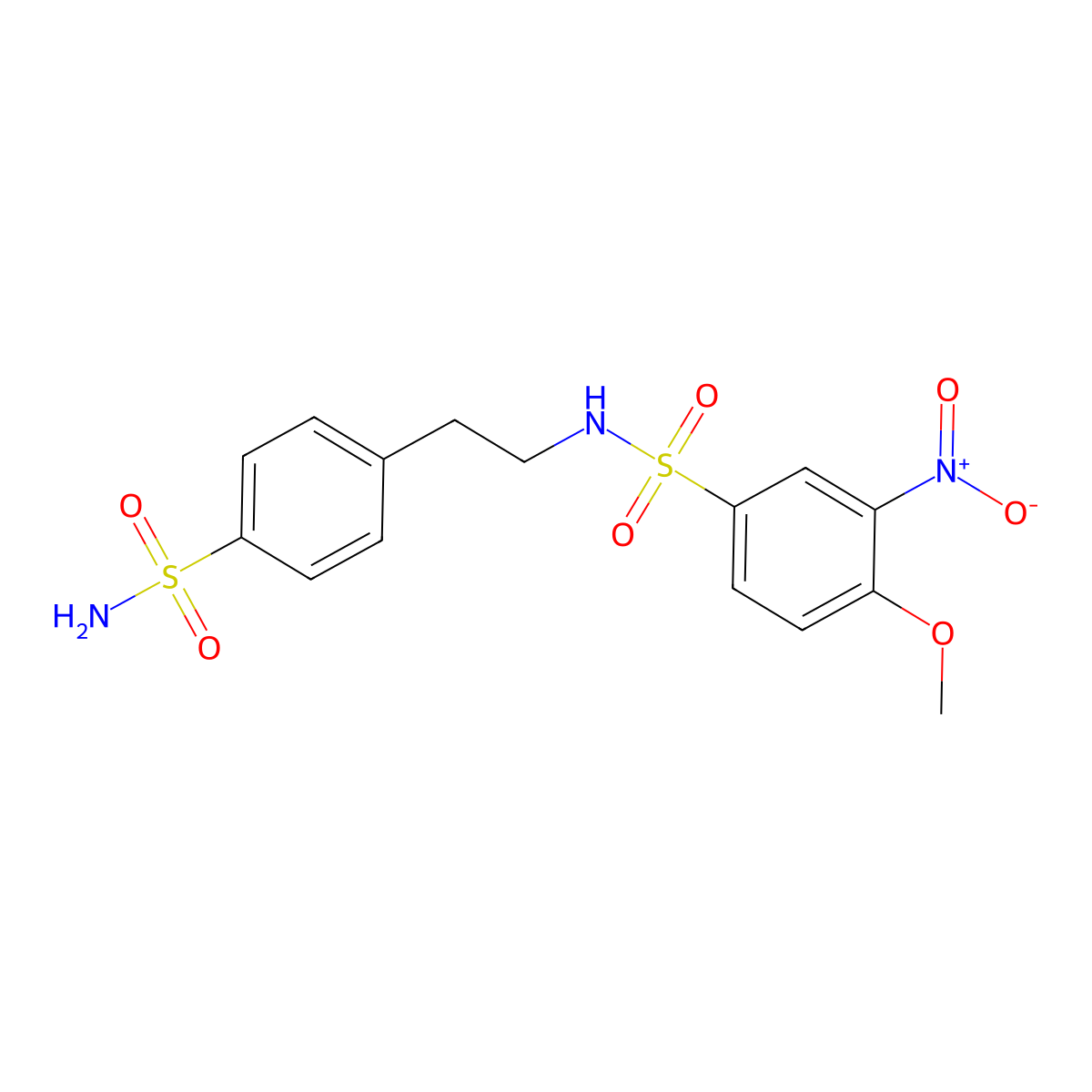 4-methoxy-3-nitro-N-[2-(4-sulfamoylphenyl)ethyl]benzenesulfonamide molecular structure, CAS 690247-63-3