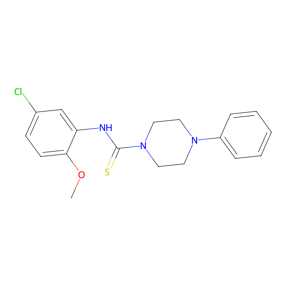 N-(5-chloro-2-methoxyphenyl)-4-phenylpiperazine-1-carbothioamide molecular structure, CAS 690247-64-4
