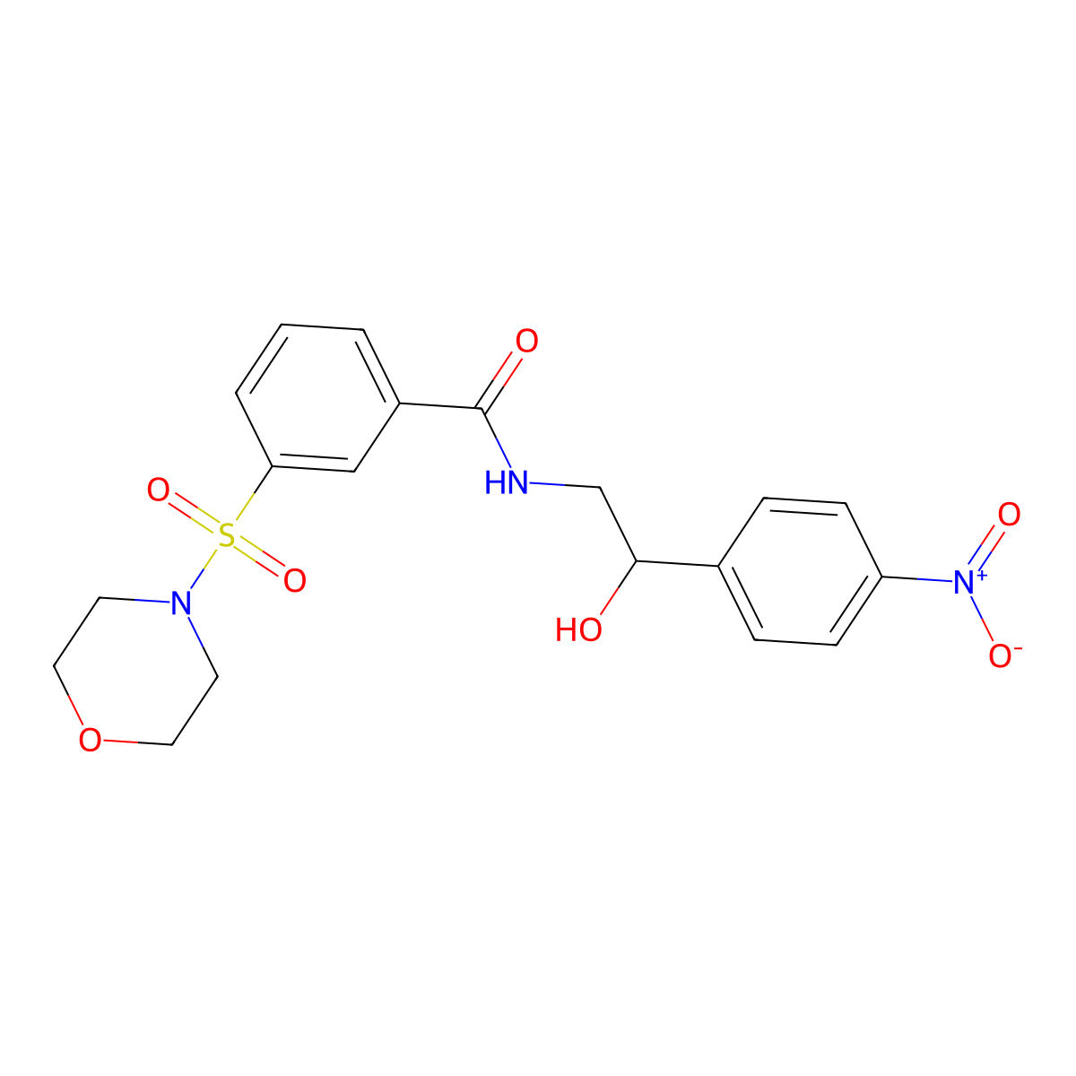 N-[2-hydroxy-2-(4-nitrophenyl)ethyl]-3-morpholin-4-ylsulfonylbenzamide molecular structure, CAS 690249-35-5