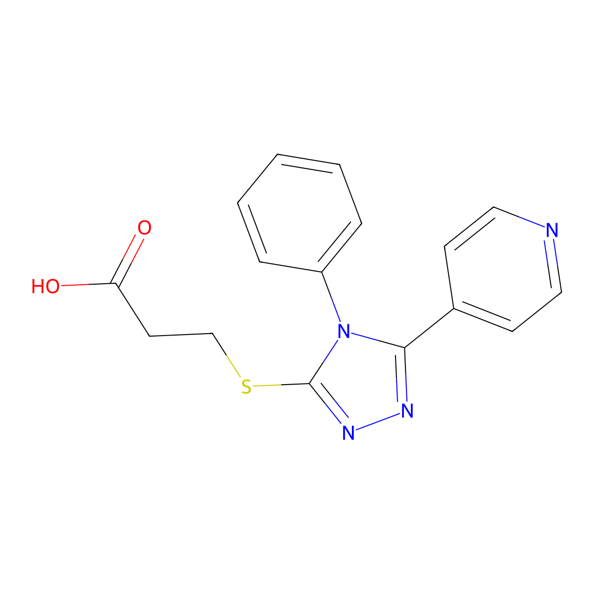 3-{[4-phenyl-5-(pyridin-4-yl)-4H-1,2,4-triazol-3-yl]sulfanyl}propanoic acid molecular structure, CAS 690249-41-3