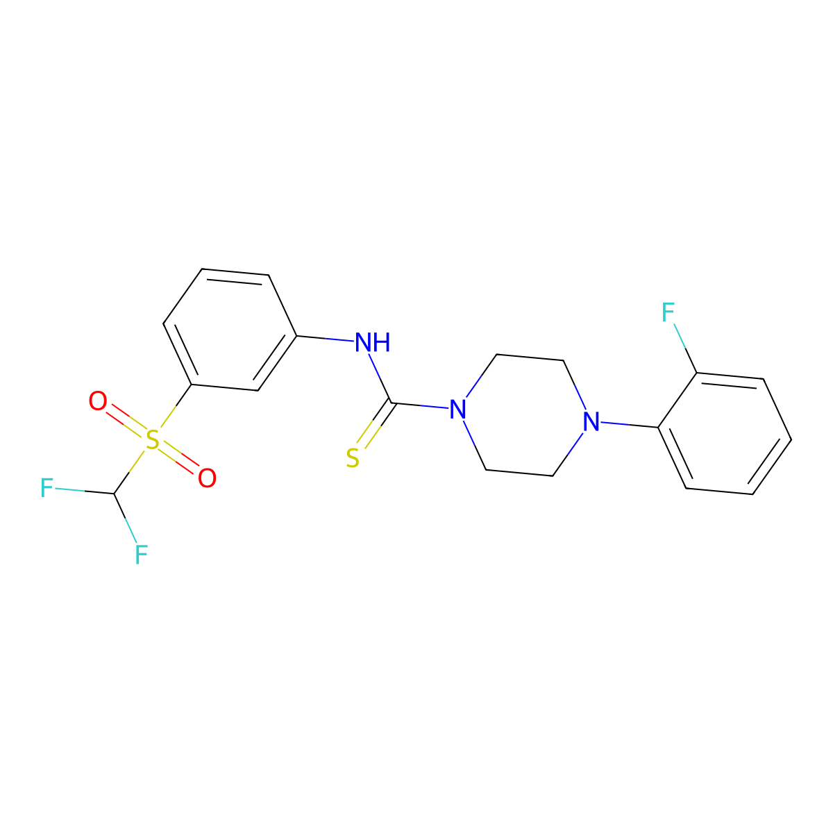 N-[3-(difluoromethylsulfonyl)phenyl]-4-(2-fluorophenyl)piperazine-1-carbothioamide molecular structure, CAS 690249-45-7