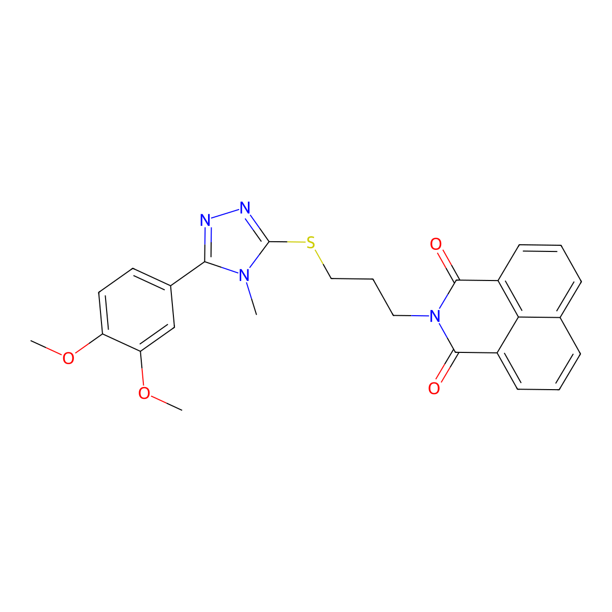 2-[3-[[5-(3,4-Dimethoxyphenyl)-4-methyl-1,2,4-triazol-3-yl]sulfanyl]propyl]benzo[de]isoquinoline-1,3-dione molecular structure, CAS 690249-54-8