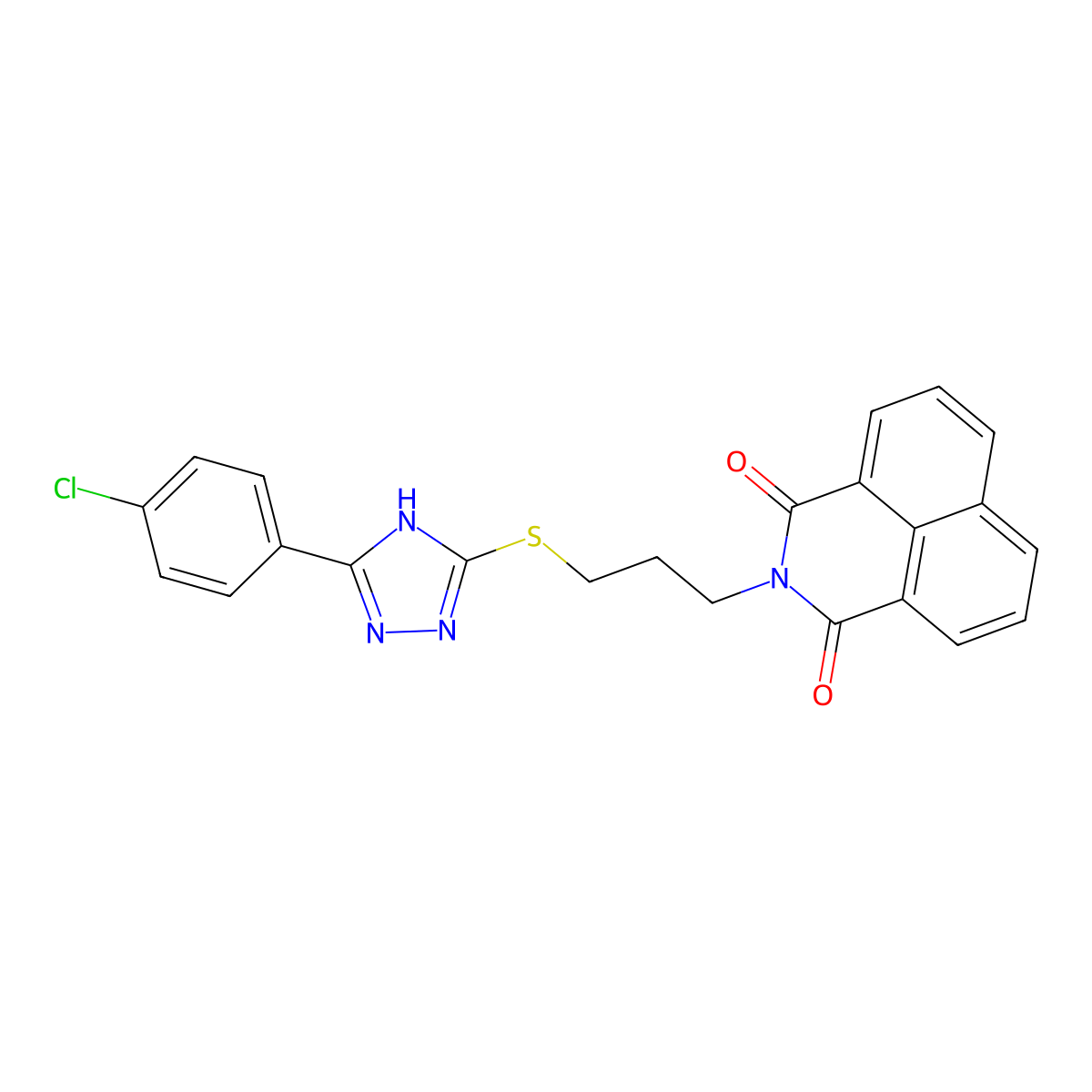 2-(3-((5-(4-chlorophenyl)-4H-1,2,4-triazol-3-yl)thio)propyl)-1H-benzo[de]isoquinoline-1,3(2H)-dione molecular structure, CAS 690249-58-2