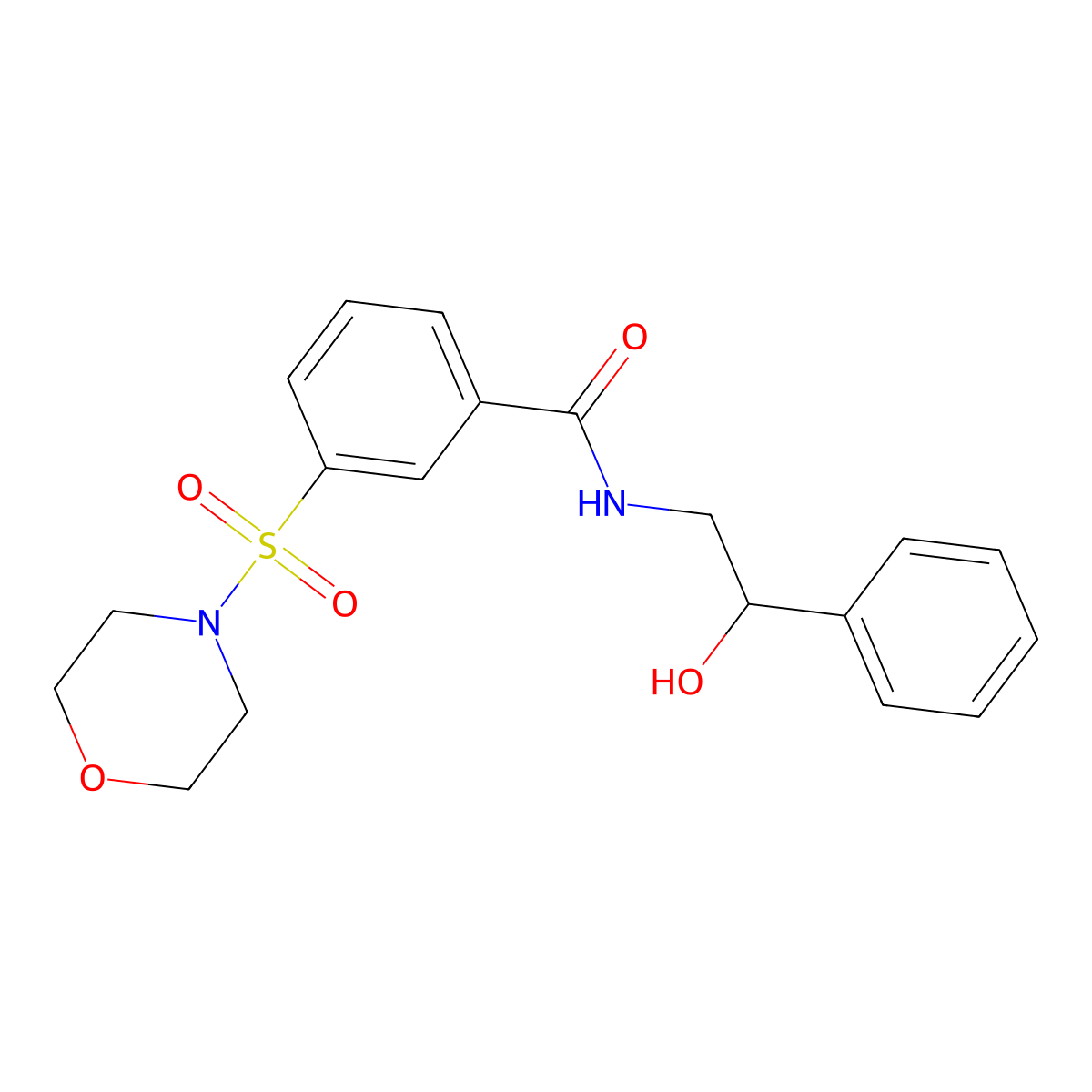 N-(2-hydroxy-2-phenylethyl)-3-(4-morpholinylsulfonyl)benzamide molecular structure, CAS 690249-69-5