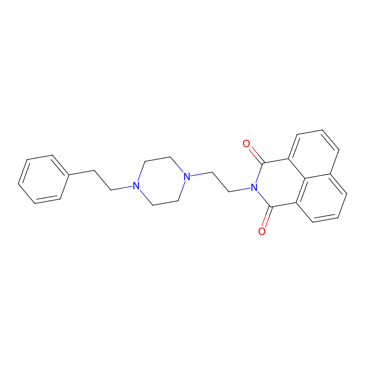 2-(2-(4-phenethylpiperazin-1-yl)ethyl)-1H-benzo[de]isoquinoline-1,3(2H)-dione molecular structure, CAS 690249-70-8