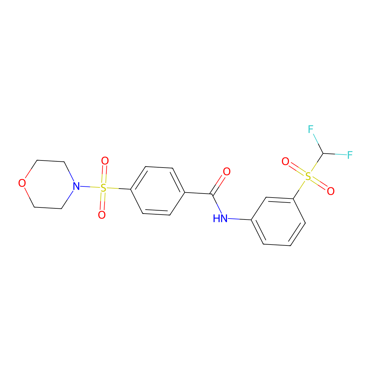 N-{3-[(difluoromethyl)sulfonyl]phenyl}-4-(4-morpholinylsulfonyl)benzamide molecular structure, CAS 690249-73-1