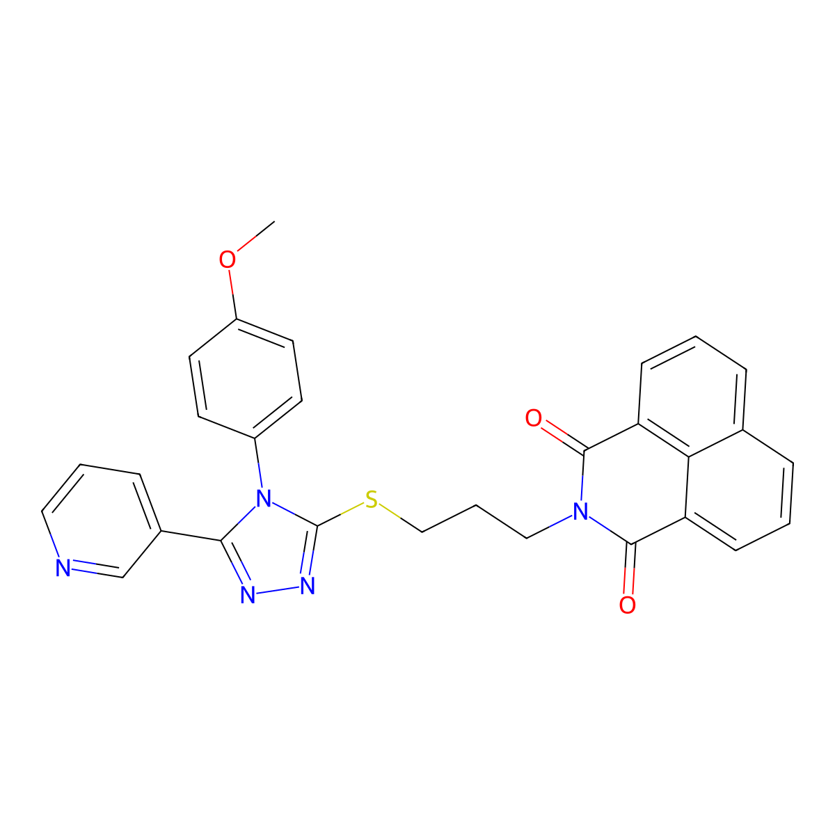 2-[3-[[4-(4-Methoxyphenyl)-5-pyridin-3-yl-1,2,4-triazol-3-yl]sulfanyl]propyl]benzo[de]isoquinoline-1,3-dione molecular structure, CAS 690249-84-4