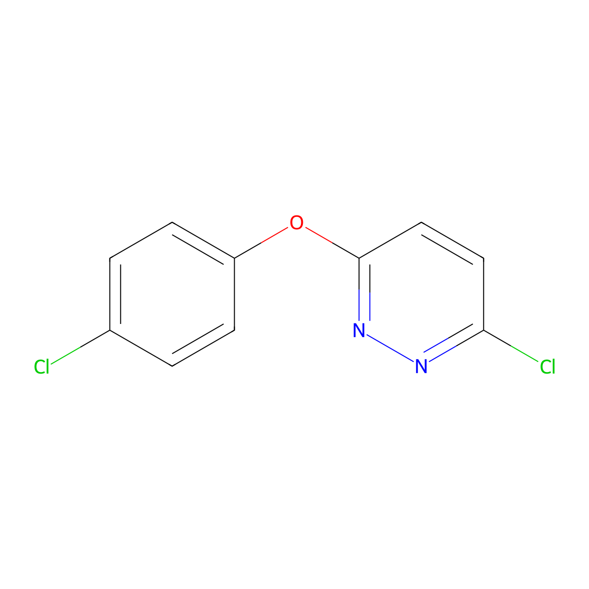 3-Chloro-6-(4-chlorophenoxy)pyridazine molecular structure, CAS 69025-13-4