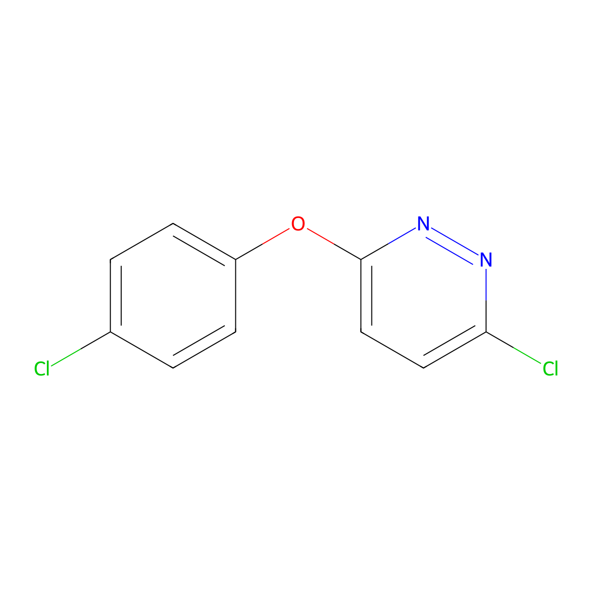 3-Chloro-6-(4-chlorophenoxy)pyridazine molecular structure, CAS 69025-13-4