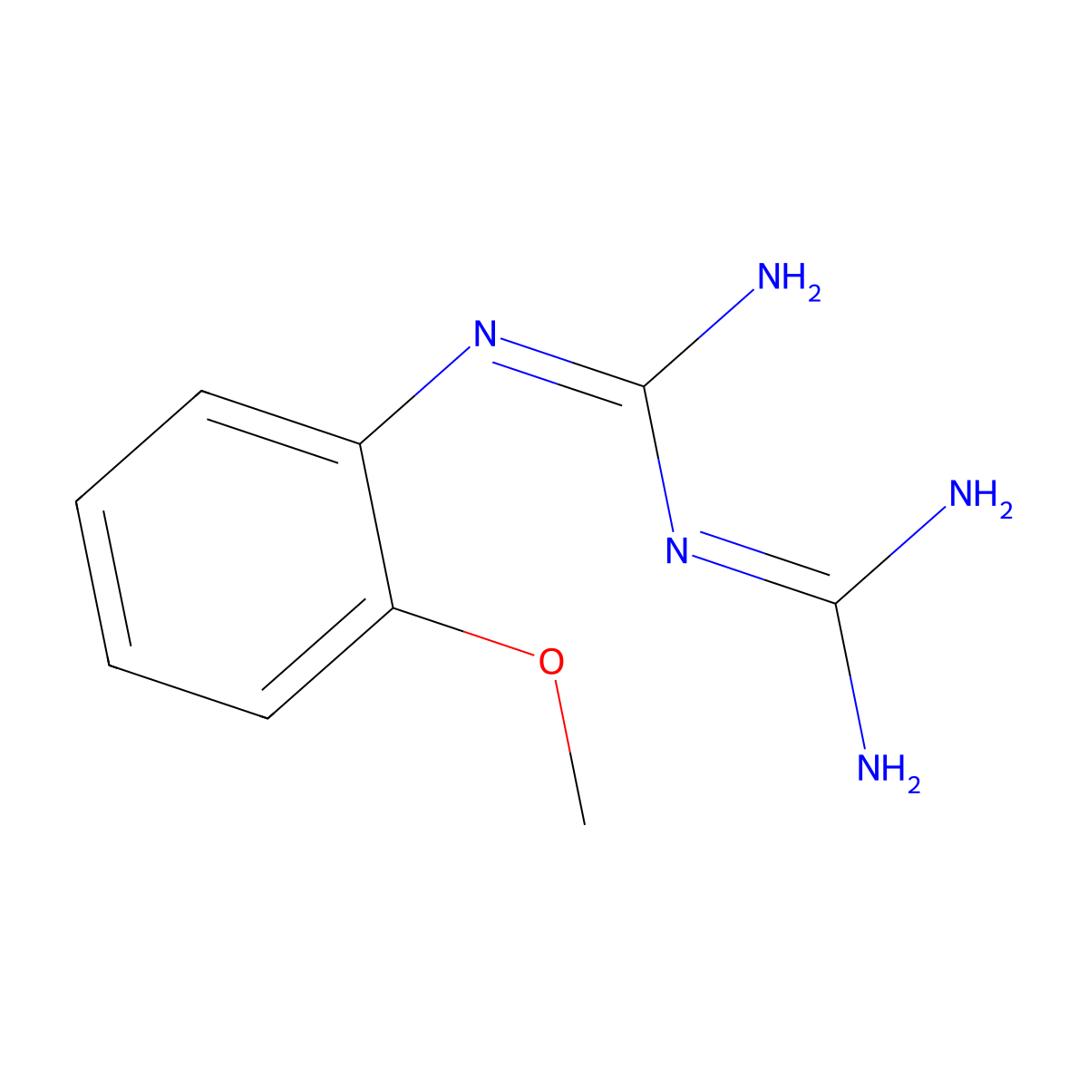 N-(2-methoxyphenyl)imidodicarbonimidic diamide molecular structure, CAS 69025-51-0
