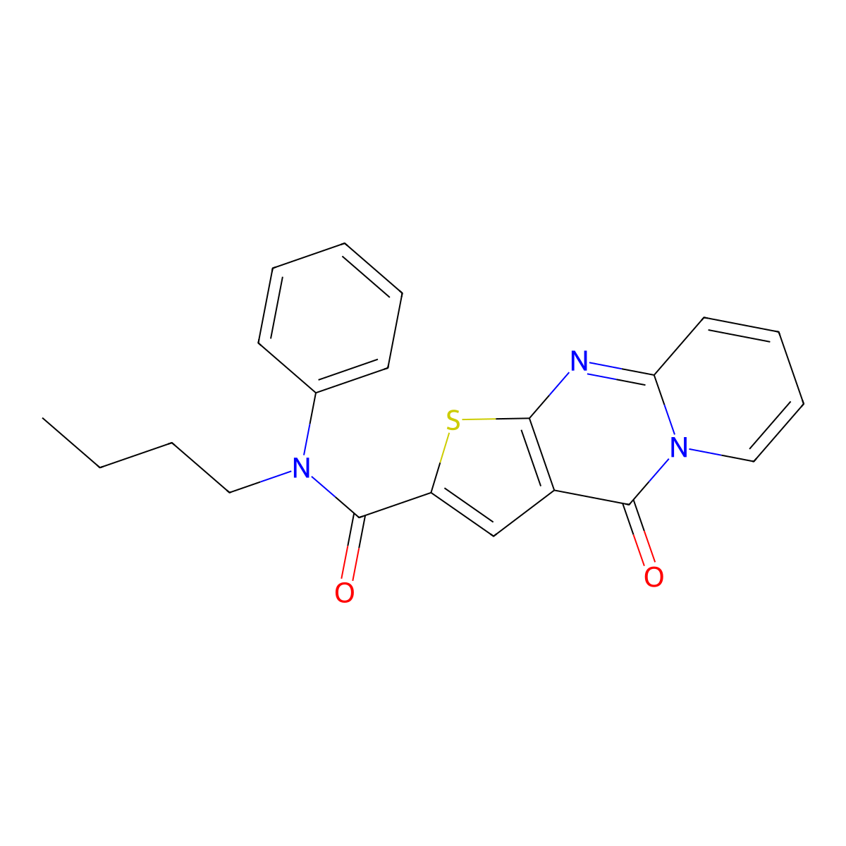 N-butyl-4-oxo-N-phenyl-4H-pyrido[1,2-a]thieno[2,3-d]pyrimidine-2-carboxamide molecular structure, CAS 690250-26-1