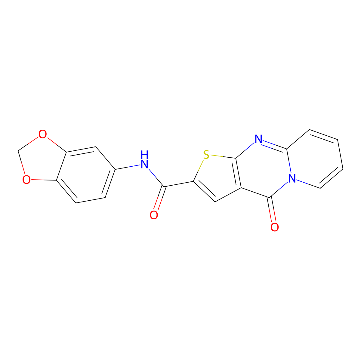 N-1,3-benzodioxol-5-yl-4-oxo-4H-pyrido[1,2-a]thieno[2,3-d]pyrimidine-2-carboxamide molecular structure, CAS 690250-40-9