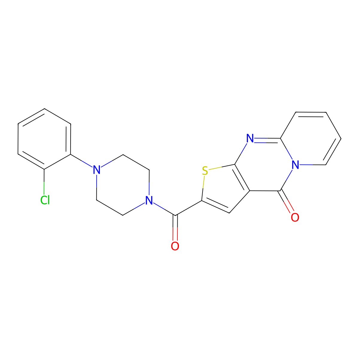 2-{[4-(2-Chlorophenyl)piperazino]carbonyl}-4H-pyrido[1,2-A]thieno[2,3-D]pyrimidin-4-one molecular structure, CAS 690250-66-9