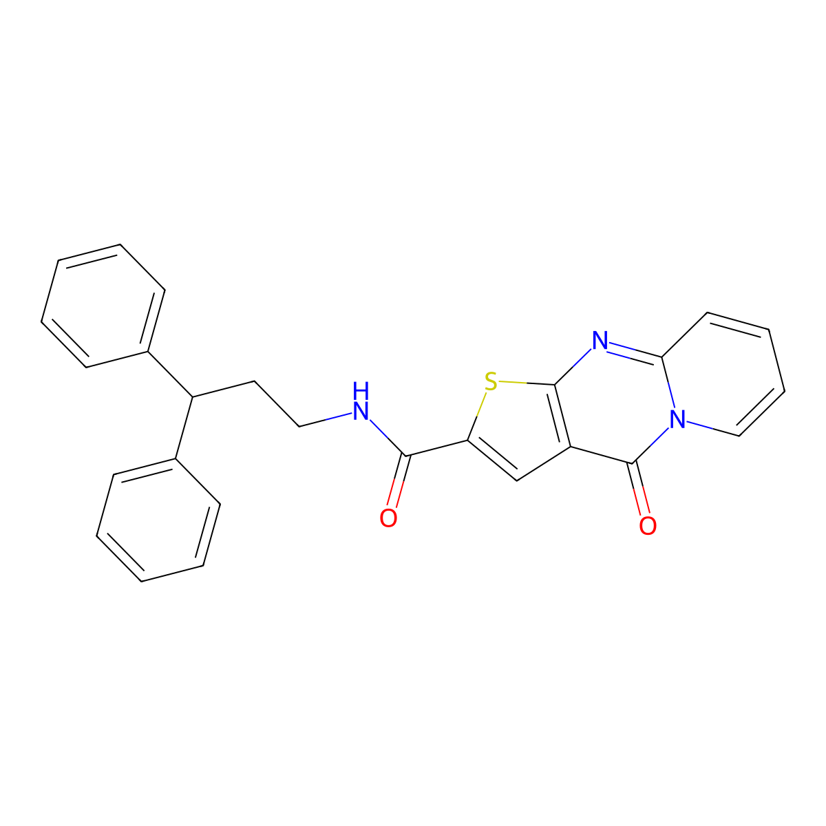 N-(3,3-diphenylpropyl)-4-oxo-4H-pyrido[1,2-a]thieno[2,3-d]pyrimidine-2-carboxamide molecular structure, CAS 690250-89-6