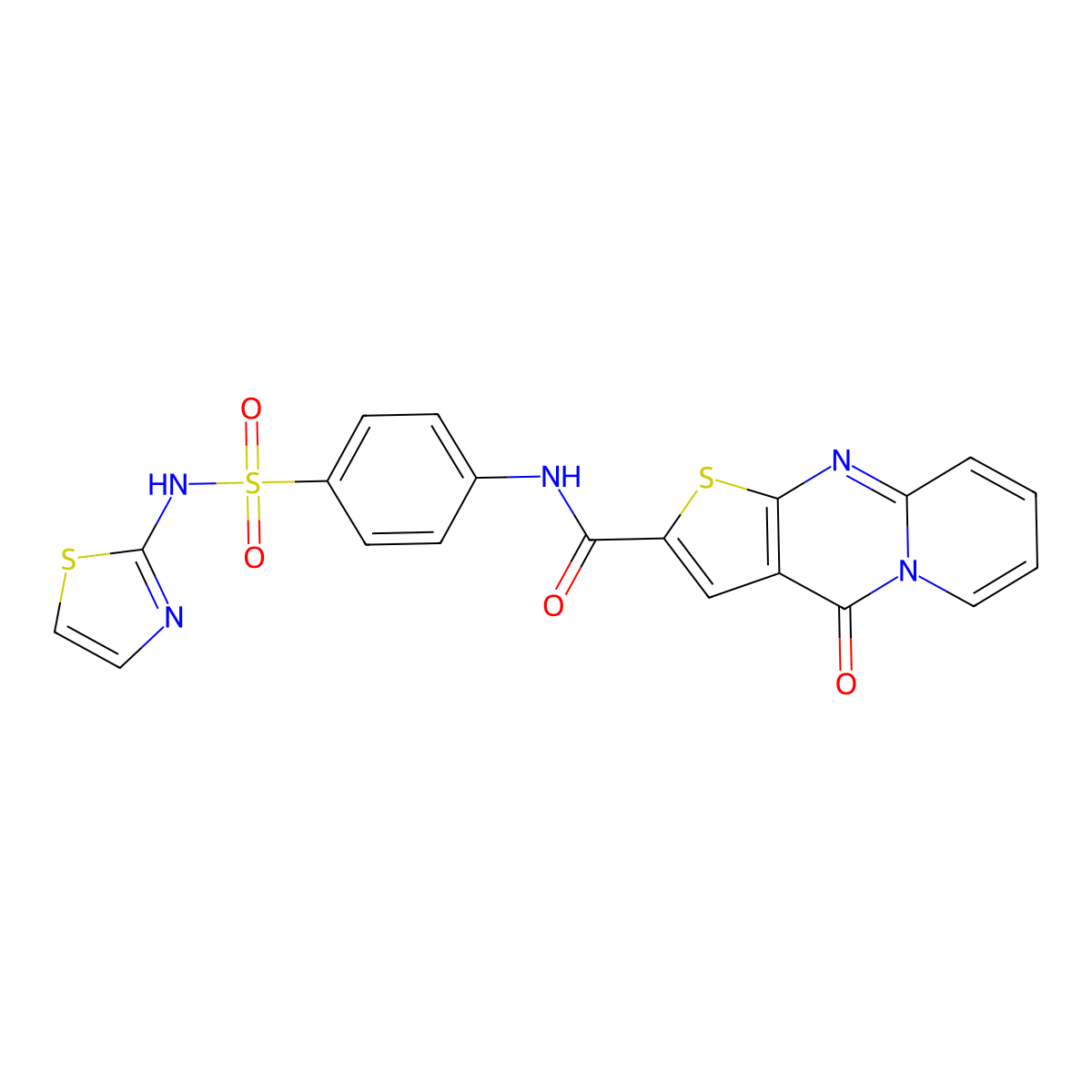 2-oxo-N-{4-[(1,3-thiazol-2-yl)sulfamoyl]phenyl}-6-thia-1,8-diazatricyclo[7.4.0.0^{3,7}]trideca-3(7),4,8,10,12-pentaene-5-carboxamide molecular structure, CAS 690251-03-7