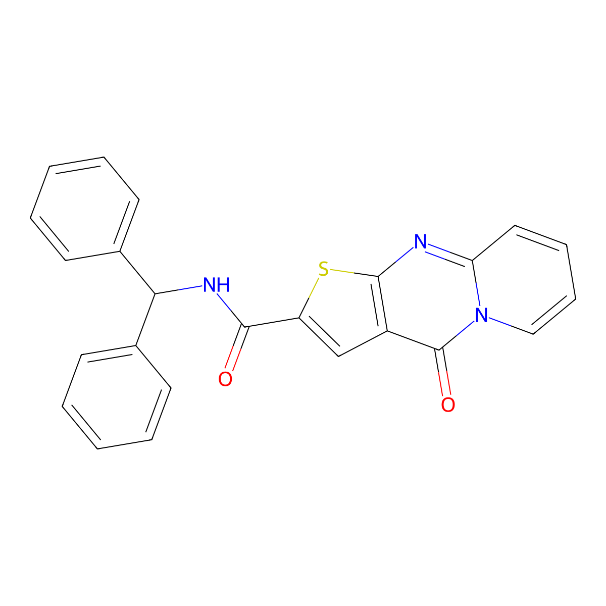 N-benzhydryl-4-oxo-4H-pyrido[1,2-a]thieno[2,3-d]pyrimidine-2-carboxamide molecular structure, CAS 690251-11-7
